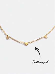 定制字母项链，不锈钢心形项链，生日礼物，情人节礼物，伴娘礼物，圣诞礼物，母亲节礼物 - 彩色 - 查看 5