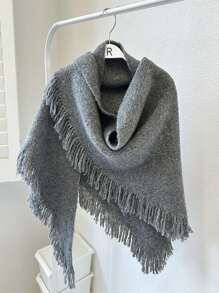 时尚女士围巾，休闲复古纯色，高品质，百搭时尚保暖，适合冬季度假旅行、角色扮演、晚宴等场合，优雅百搭，可作披肩围巾，秋冬新款 - 彩色 - 查看 3