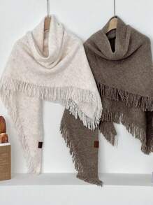 时尚女士围巾，休闲复古纯色，高品质，百搭时尚保暖，适合冬季度假旅行、角色扮演、晚宴等场合，优雅百搭，可作披肩围巾，秋冬新款 - 彩色 - 查看 10