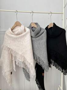 时尚女士围巾，休闲复古纯色，高品质，百搭时尚保暖，适合冬季度假旅行、角色扮演、晚宴等场合，优雅百搭，可作披肩围巾，秋冬新款 - 彩色 - 查看 6