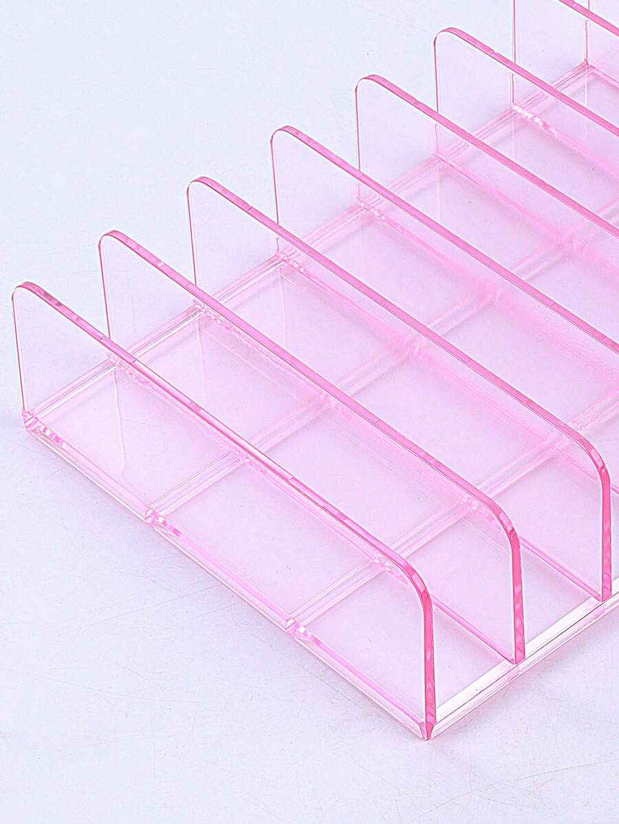 1 Box Empty Storage Box Transparent Pink False Nail Display 7
