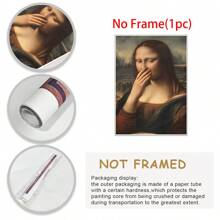 一套 1 张，蒙娜丽莎搞笑浴室海报，难闻的浴室海报，厕所幽默墙画，有趣的复古浴室印刷品，墙画，帆布海报，帆布墙面装饰