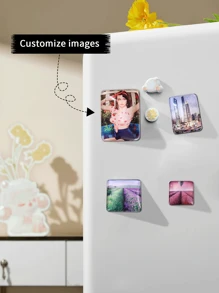 1pc Customized 3D Transparent Crystal Glass Fridge Magnet,Wedding Essentials