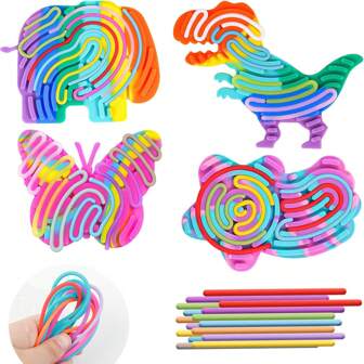 感官活动板，硅胶坐立不安玩具，用于缓解压力、镇静、集中注意力、注意力缺陷多动障碍颜色感官玩具游戏控制器，适合 3 岁以上儿童和成人（颜色款式配件随机）