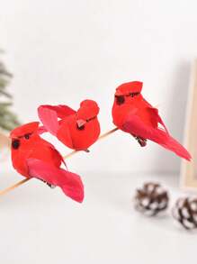 1pc/3pcs Realistic Feather Bird Decor, Plush Foam Bird Craft Home Garden Ornament Birthday - Multicolor - View 5