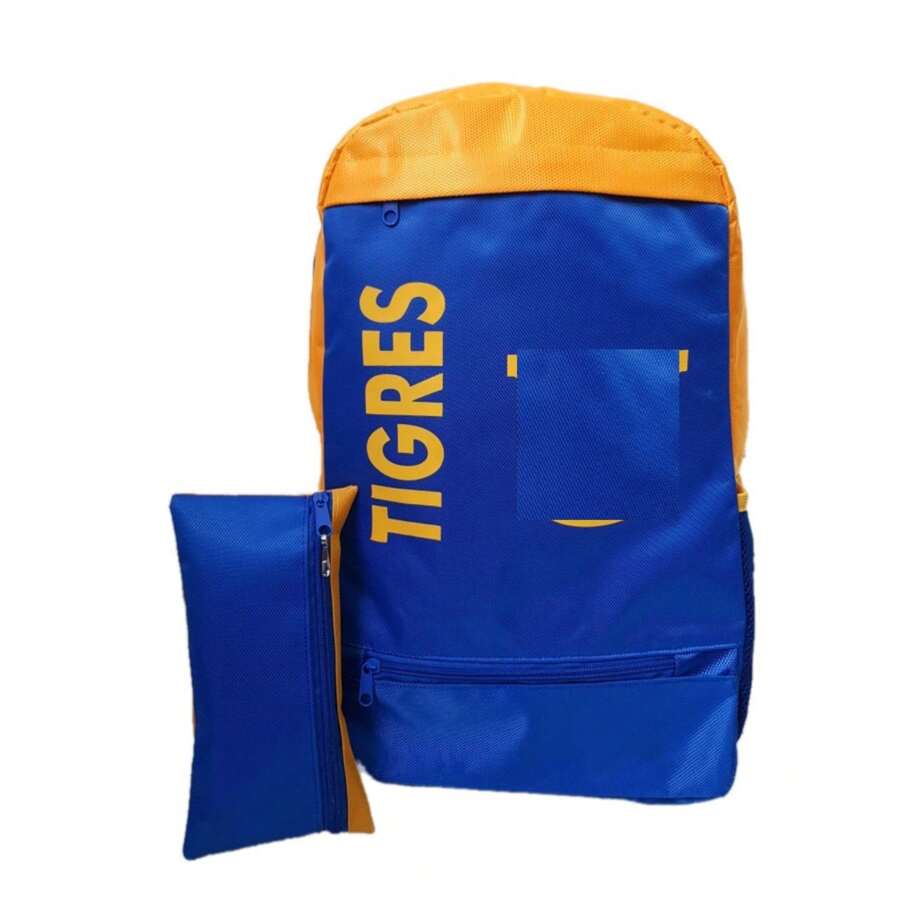 Mochila Escolar Amplia Club-Tigres- con Lapicera - Azul - Ver 1