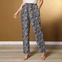 Women's Viscose Trousers With Stripes And Front Pockets, New Premium Model M-5 - 黑色 - 查看 2