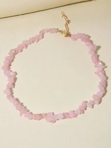 1 件女式天然石串珠项链 - 粉色 - 查看 5
