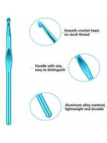 14/20 pièces set de crochets en aluminium, taille 2 mm-10 mm, comprend crochets, ciseaux à laine, marqueurs, aiguilles en plastique, couleurs aléatoires, idéal pour les débutants, outils de tricot