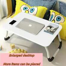1pc Folding Side Table, Minimalist Laptop Desk, Slouchy Person Desk, Student Writing Desk, Bedside & Dormitory