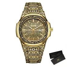 ONOLA ONOLA Brand Men Wristwatch Luxury Gold Watch For Men Waterproof Quartz Business Vintage Watch