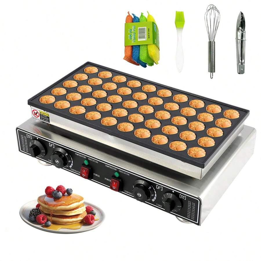 Mini Pancakes Maker Machine,50PCS Mini Dutch Pancake Maker, Adjustable