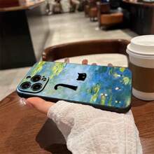 1 件 TPU 材质油画莲花和猫图案防摔手机壳适用于 /手机 - 彩色 - 查看 4