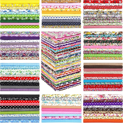 100pcs 4'' X 4'' Craft Fabric Bundle Squares, DIY Sewing Quarters Bundle, Precut Fabric Bundles For Precut Fabric,Quilting Fabric Bundles, DIY Sewing Quilting Scrapbooking