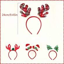 1 件圣诞驯鹿鹿角头带 - 塑料、不可清洗、多种颜色可选 - 适合节日派对和节日装饰 - 彩色 - 查看 3