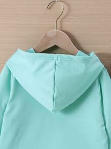 2pcs Set Young Boys Casual "BIG SIS" Letter Print Long Sleeve Sweatshirt And S Letter Graphic Fitted Pants For Autumn/Winter - Baby Blue - View 4