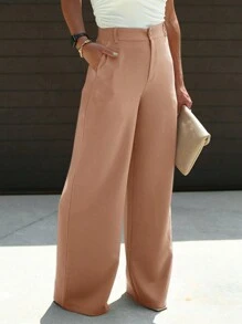 Chicsale Elegant Business And Leisure Two-Piece Suit, Single-Button Lapel Suit Jacket And Slim Trousers, Women's Wear - 主粉紅色 - 查看 5