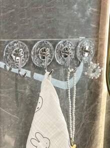 3 件装免钻孔粘性重型浴室挂钩，防水 - 白色 - 查看 6