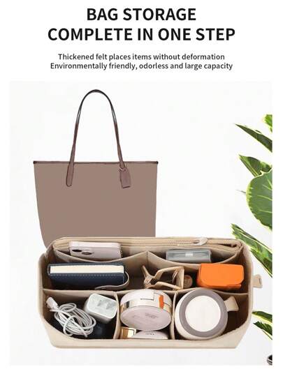 1PC 多宝格毛毡便携式收纳袋、内衬袋、物品收纳袋、首选面料、适用于各种手袋和钱包收纳袋、手袋收纳袋、袋中袋、完美适用于 LE PLIAGE 手提包中号钱包收纳袋