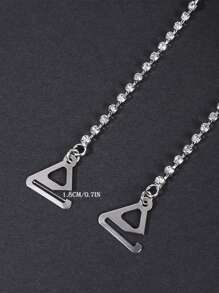 1 Pair Women's Bling Rhinestone Shoulder Strap, Elegant Copper Body Chain Sexy Invisible Bra Strap, For Rave - Silver - View 6