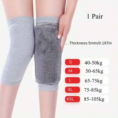 1 Pair Of Winter Warm Knee Pads, Ladies, Elderly Cold Leg Joint Knee Pads, Rabbit Hair Running And Cycling Knee Pads Gym Accessories Knee Support Sports Knee Pads Gym Knee Pads