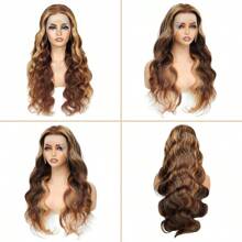 26 英寸高光 13x6 波浪形高清透明蕾丝前假发真人头发 4/27 女士蜂蜜金色波浪形蕾丝前假发 180% 密度无胶渐变色假发已预拔婴儿头发 - S4/27 - 查看 4