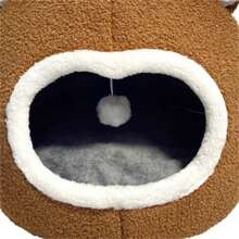 Giường cho mèo kiểu gấu bông, phù hợp cho mèo vừa và nhỏ, thiết kế dày ấm áp, kín một nửa, nhà cho thú cưng hoạt hình, nơi trú ẩn cho mèo - Lạc đà - Xem 9