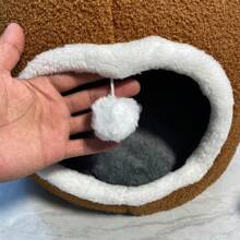 Giường cho mèo kiểu gấu bông, phù hợp cho mèo vừa và nhỏ, thiết kế dày ấm áp, kín một nửa, nhà cho thú cưng hoạt hình, nơi trú ẩn cho mèo - Lạc đà - Xem 5