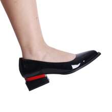 Platikly Women's Shoes For Women Fashion Forward Elegant Dressy Womens Pumps And Loafers With Low Chunky Heel And Sleek Pointed Toe Design Fashion Forward - 黑色漆皮 - 查看 7