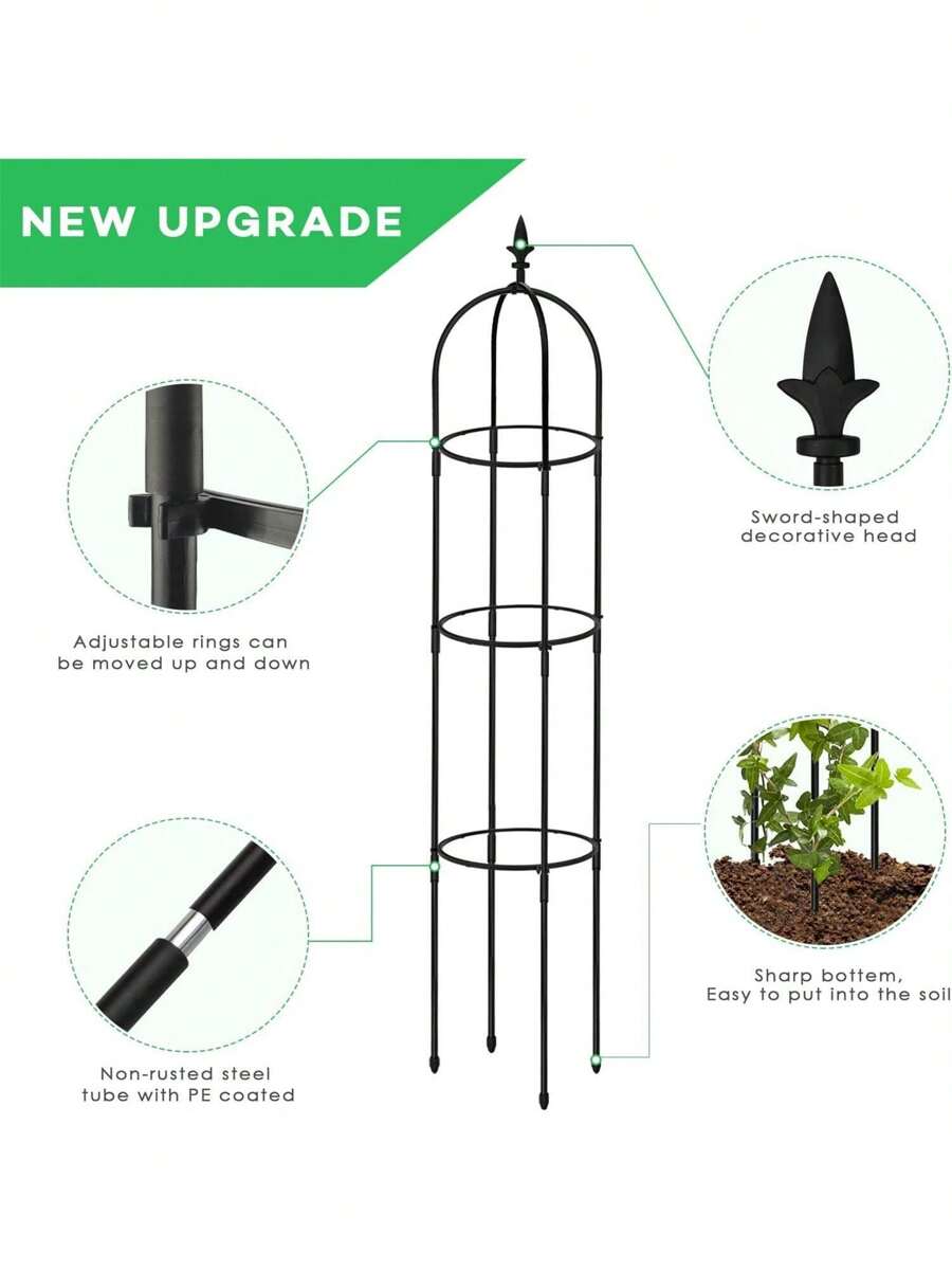 Durable Garden Trellis For Potted Plants 6 Ft Stakes Tomato Cage Plant
