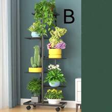 6-warstwowy uchwyt żelazny lśniący stojak na rośliny do przechowywania kwiatów półka do przechowywania doniczek organizer dekoracja ogrodu domowego - Wielokolorowe - Zobacz 5