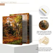 3 pièces d'art mural avec cadre en bois, peuvent être accrochés directement. Affiche d'automne avec feuillage d'automne, décoration murale unique. Impression d'art tendue et prête à être accrochée - Affiches encadrées, art mural, éléments de décoration de pièce