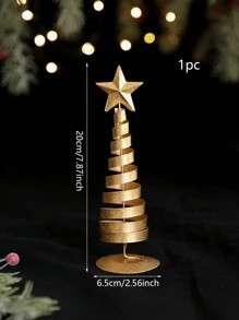 1个铁艺迷你圣诞树，创意迷你圣诞装饰，金色桌面圣诞树装饰，圣诞派对用品，最佳礼物，生日家居装饰，房间装饰，冬季圣诞装饰，家居圣诞礼物，圣诞装饰 - 金色 - 查看 10