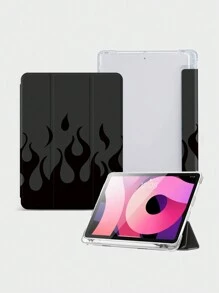 1 个黑色火焰图案扁平保护壳，兼容 iPad 10.2 英寸、iPad Pro 11 英寸 2021/2020/10 代、iPad Mini 4/5/6、三星 Galaxy Tab A8 10.5 英寸 2022、华为 Matepad 10.4/Tab、小米，带手写笔插槽，防摔，平板电脑支架，支持自动睡眠/唤醒 - 彩色 - 查看 3