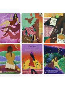 1 套 78 张神谕占卜魔法塔罗牌，铜纸材质，适合圣诞节、万圣节、感恩节和友好聚会 - 彩色 - 查看 2