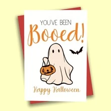 1 张动漫主题纸质贺卡，带有卡通南瓜设计，适合任何人，有趣的万圣节生日幽默卡片，带有笑话 - 万圣节快乐庆祝活动，有趣的卡片，6.3*4.33 英寸，带信封，生日礼物 - 多色 - 查看 12