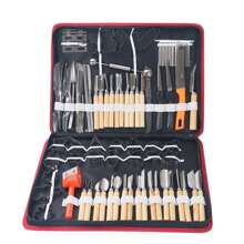 80PCS Culinary Carving Tool Set Stainless Steel Fruit Vegetable Food Garnishing Cutting Slicing Peeling Culinary Garnish Tools Kit With Bag - Silver - View 2