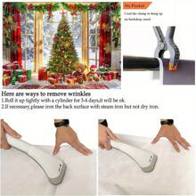 1pc, Nền ảnh Giáng sinh lớn - Biểu ngữ sợi polyester họa tiết cây và quả bóng mùa đông cho tiệc ngày lễ, tiệc sinh nhật và trang trí nhà cửa - Nhiều màu - Xem 3