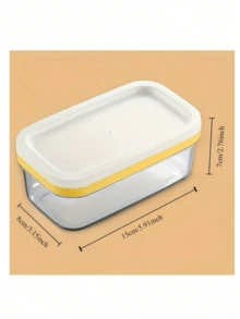 1 Pack Butter Slicer Storage Box, Butter Cutter, Cheese Storage Container With Airtight Plastic Lid - Keeps Butter Fresh, Refrigerator Storage Box - Clear - View 3