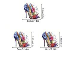 1 / 2 / 3 高跟鞋热转印贴纸、服装补丁、DIY 服装配件