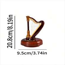 1 hộp nhạc đàn hạc guitar violin mandolin kèn saxophone pipa phong cách cổ điển, cơ chế lên dây cót không cần pin, nhạc cụ bằng gỗ cổ điển Âu Mỹ trang trí để bàn làm quà tặng, hộp chuông hình trụ tròn xoay tự động cho khách sạn tại nhà - màu nâu - Xem 6