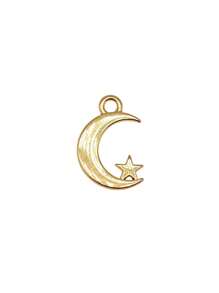 40 piezas/bolsa Colgantes de luna y estrella de 17x11mm para hacer joyas DIY, accesorios de joyería, elaboración de collares DIY, elaboración de llaveros DIY, manualidades hechas a mano