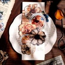 20 张/包复古花卉贴纸，适用于 DIY 剪贴簿、日记本、相册、装饰工艺品 - 彩色 - 查看 9