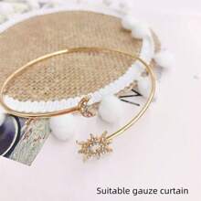 1pc Minimalist Gold Sun & Moon Rhinestone Decor Adjustable Curtain Clip Rama Decoration Rama Gifts Birthday Graduation E-I-D