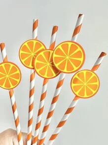 Orange Striped Straws