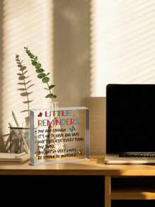 1 件透明亚克力桌面英文标志礼物。方形桌面装饰。鼓舞人心和激励人心的礼物。亚克力制成。适合作为送给好朋友的礼物、生日礼物、毕业礼物和妈妈送给女儿的结婚礼物。也适合作为万圣节、感恩节、情人节、复活节和圣诞节的礼物。适用于办公桌、桌子、客厅和书桌。 - 透明色 - 查看 7