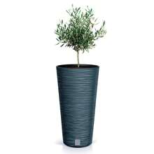 Prosperplast Vaso alto con riserva acqua 7,5 L cemento - FURU - nero - Visualizzare 4