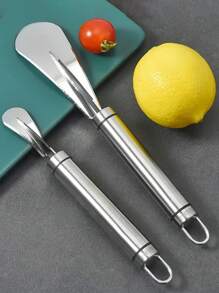 1pc, Stainless Steel Orange Peeler With Handle, Citrus Peeler For Oranges, Lemons, Limes, Creative Cutter For Kitchen, Restaurant Use-Random Style