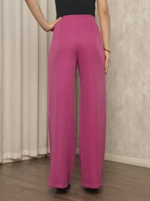 Women's Basic Tailored Social Trousers - 玫瑰紅 - 查看 4