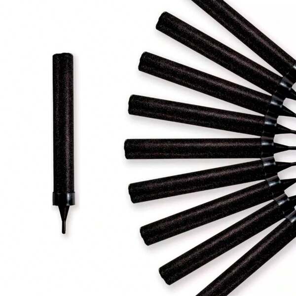 50 Vela Mágica Color Negro Del 14.5cm Chispa Fría